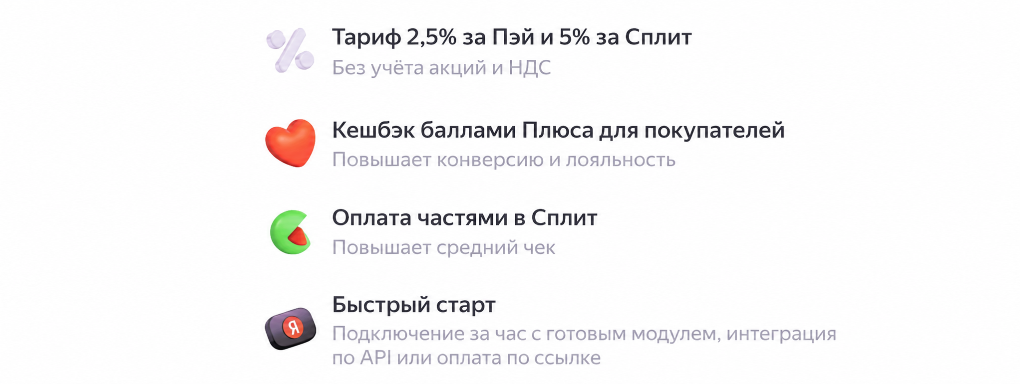 Условия подключения Яндекс Пэй и Сплита