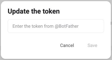 Пустая форма обновления токена в Botman